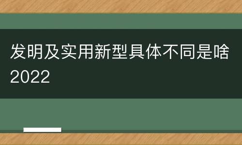 发明及实用新型具体不同是啥2022