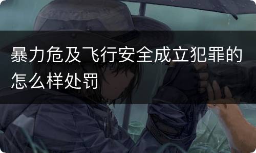 暴力危及飞行安全成立犯罪的怎么样处罚