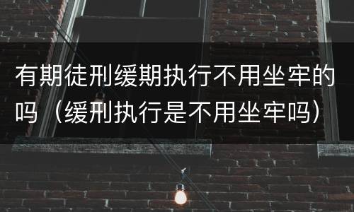 有期徒刑缓期执行不用坐牢的吗（缓刑执行是不用坐牢吗）