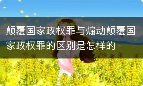 颠覆国家政权罪与煽动颠覆国家政权罪的区别是怎样的