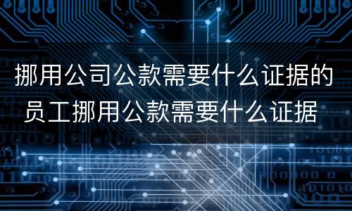 挪用公司公款需要什么证据的 员工挪用公款需要什么证据