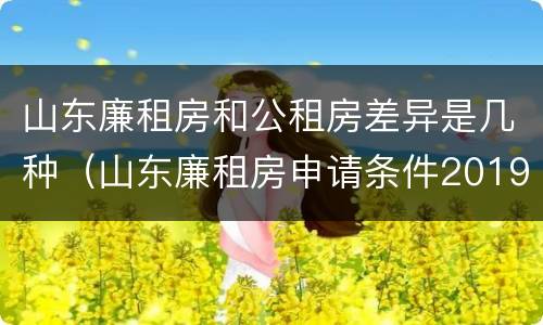 山东廉租房和公租房差异是几种（山东廉租房申请条件2019）