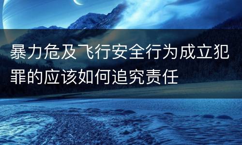 暴力危及飞行安全行为成立犯罪的应该如何追究责任