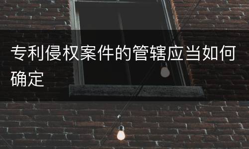专利侵权案件的管辖应当如何确定