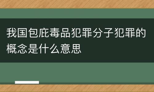 我国包庇毒品犯罪分子犯罪的概念是什么意思
