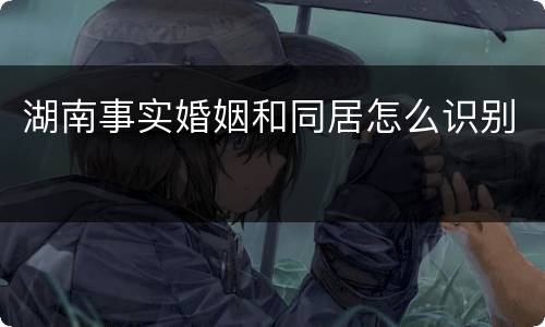 湖南事实婚姻和同居怎么识别