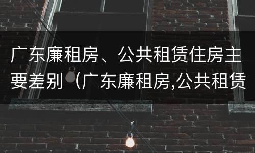 广东廉租房、公共租赁住房主要差别（广东廉租房,公共租赁住房主要差别有哪些）