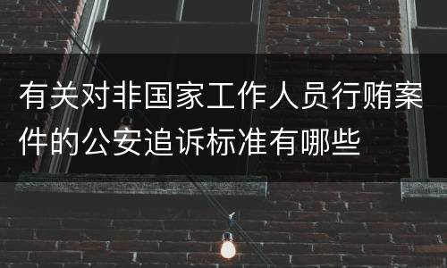 有关对非国家工作人员行贿案件的公安追诉标准有哪些