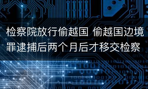 检察院放行偷越国 偷越国边境罪逮捕后两个月后才移交检察院吗