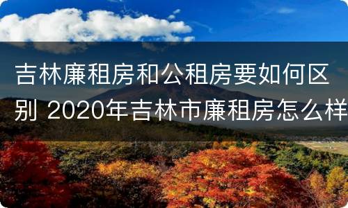 吉林廉租房和公租房要如何区别 2020年吉林市廉租房怎么样