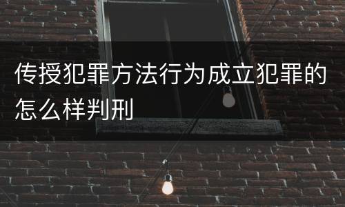 传授犯罪方法行为成立犯罪的怎么样判刑