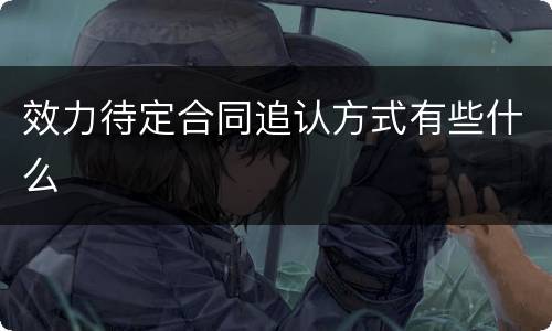 效力待定合同追认方式有些什么