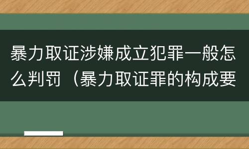 暴力取证涉嫌成立犯罪一般怎么判罚（暴力取证罪的构成要件）