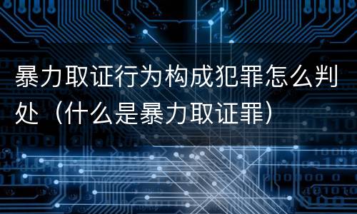 暴力取证行为构成犯罪怎么判处（什么是暴力取证罪）
