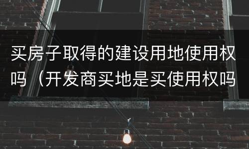 买房子取得的建设用地使用权吗（开发商买地是买使用权吗）