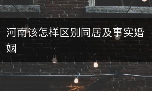 河南该怎样区别同居及事实婚姻