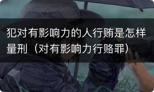 犯对有影响力的人行贿是怎样量刑（对有影响力行赂罪）