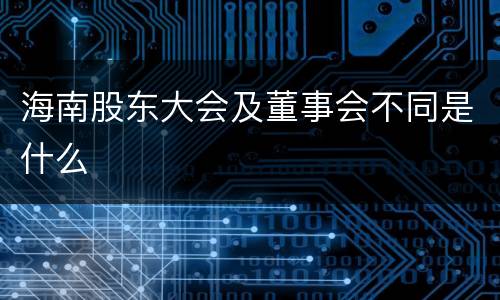 海南股东大会及董事会不同是什么