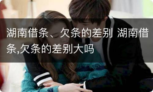 湖南借条、欠条的差别 湖南借条,欠条的差别大吗