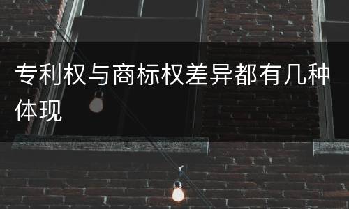 专利权与商标权差异都有几种体现