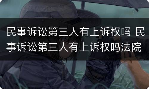 民事诉讼第三人有上诉权吗 民事诉讼第三人有上诉权吗法院