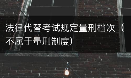 法律代替考试规定量刑档次（不属于量刑制度）