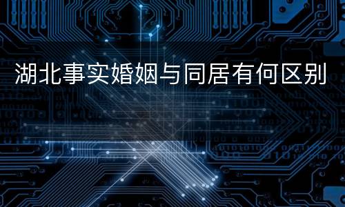 湖北事实婚姻与同居有何区别