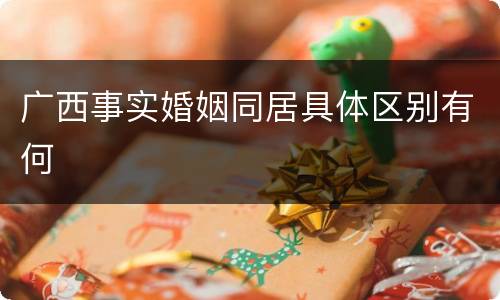 广西事实婚姻同居具体区别有何