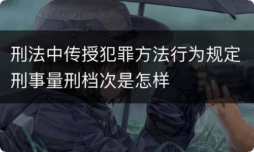 刑法中传授犯罪方法行为规定刑事量刑档次是怎样