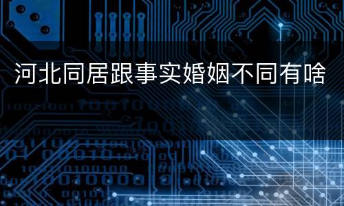 河北同居跟事实婚姻不同有啥