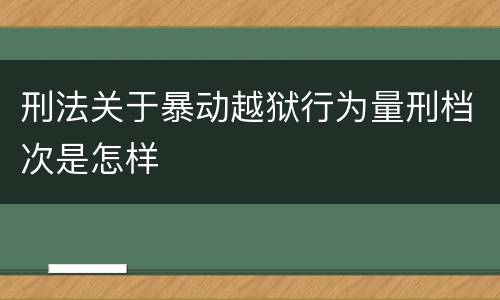 刑法关于暴动越狱行为量刑档次是怎样