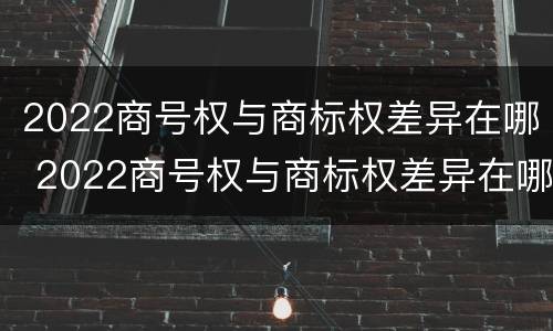 2022商号权与商标权差异在哪 2022商号权与商标权差异在哪查