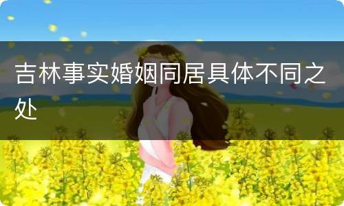吉林事实婚姻同居具体不同之处