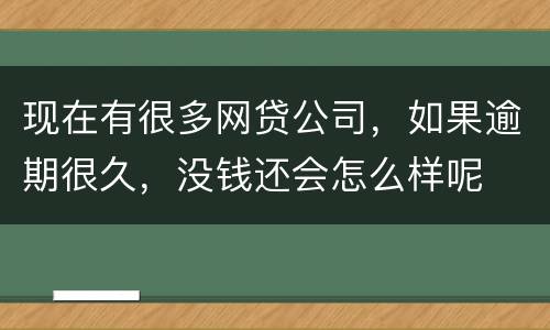现在有很多网贷公司，如果逾期很久，没钱还会怎么样呢