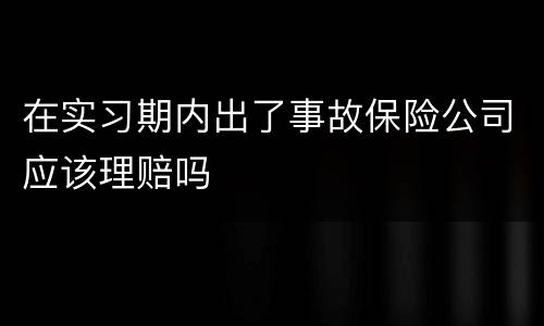 在实习期内出了事故保险公司应该理赔吗