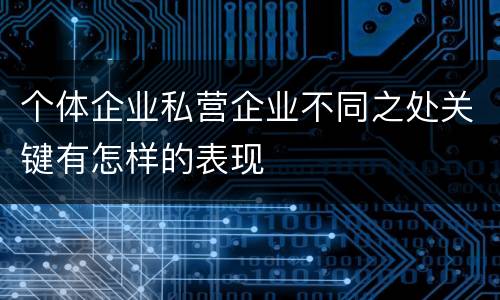 个体企业私营企业不同之处关键有怎样的表现