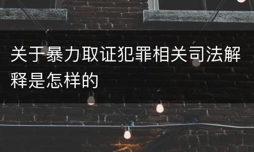 关于暴力取证犯罪相关司法解释是怎样的