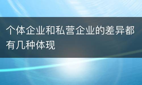 个体企业和私营企业的差异都有几种体现