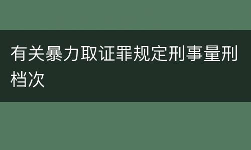 有关暴力取证罪规定刑事量刑档次