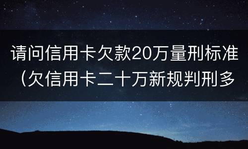请问信用卡欠款20万量刑标准（欠信用卡二十万新规判刑多少）