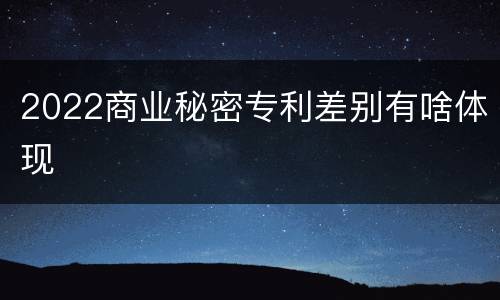 2022商业秘密专利差别有啥体现