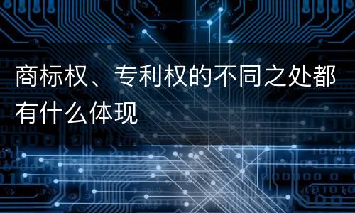 商标权、专利权的不同之处都有什么体现