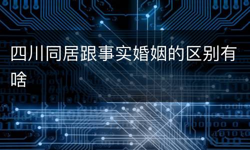 四川同居跟事实婚姻的区别有啥