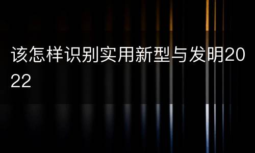 该怎样识别实用新型与发明2022