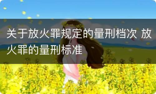 关于放火罪规定的量刑档次 放火罪的量刑标准