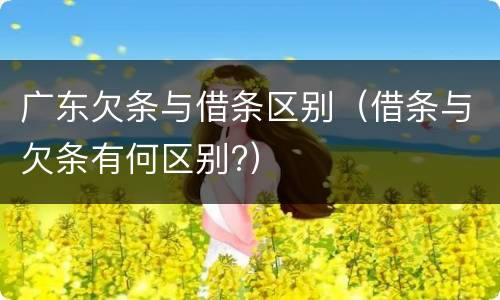 广东欠条与借条区别（借条与欠条有何区别?）