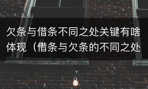 欠条与借条不同之处关键有啥体现（借条与欠条的不同之处）