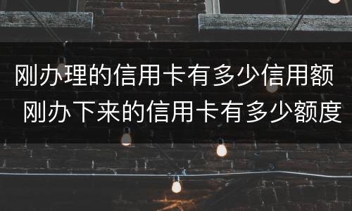 刚办理的信用卡有多少信用额 刚办下来的信用卡有多少额度