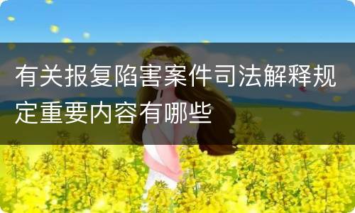 有关报复陷害案件司法解释规定重要内容有哪些