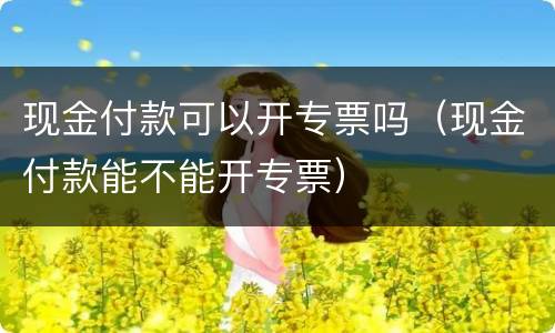 现金付款可以开专票吗（现金付款能不能开专票）